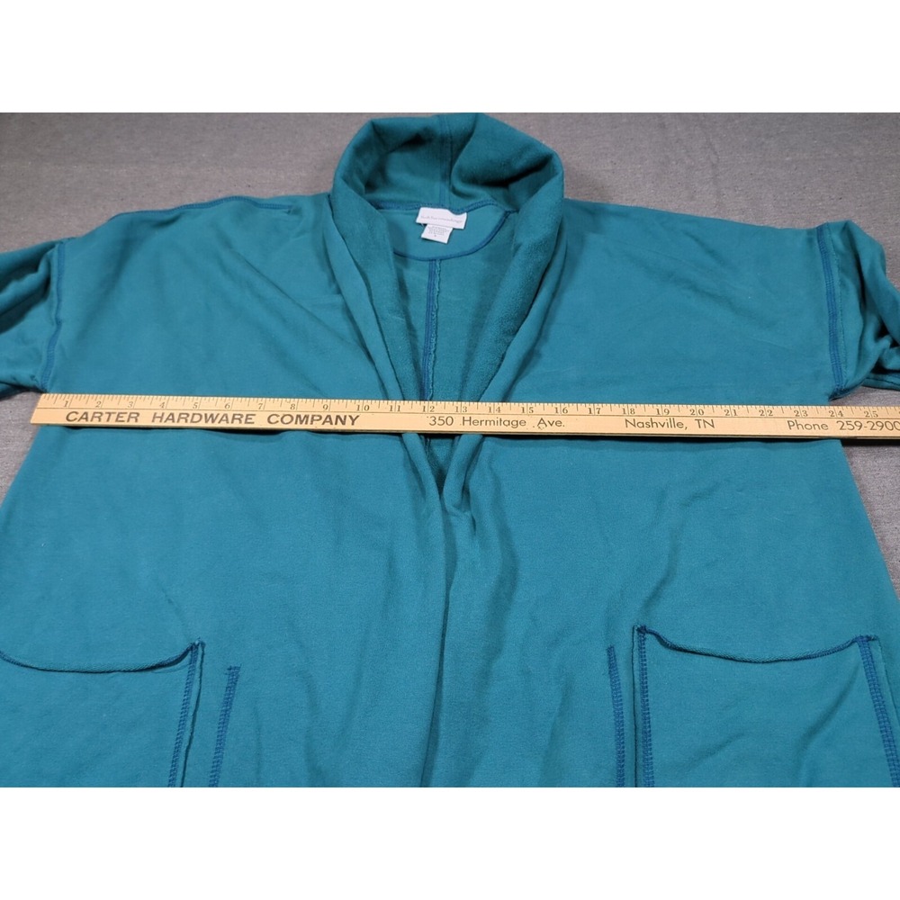 Soft Surroundings Lagenlook Tunic Length Jacket Teal Exposed Seam Womens Small - Picture 14 of 16